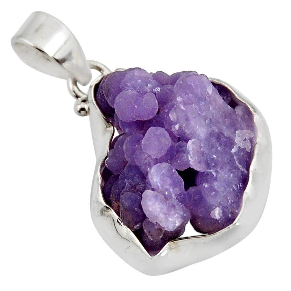  purple grape chalcedony 925 sterling silver pendant d38810