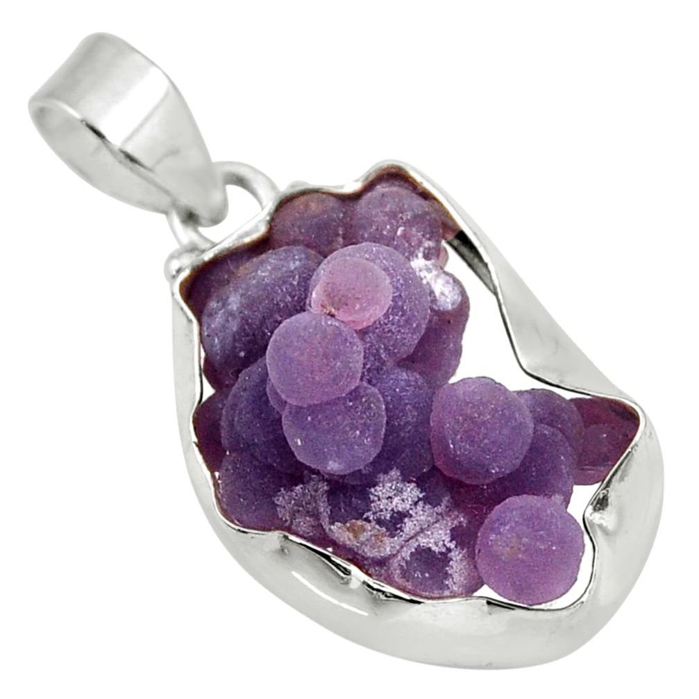  purple grape chalcedony 925 sterling silver pendant d38820