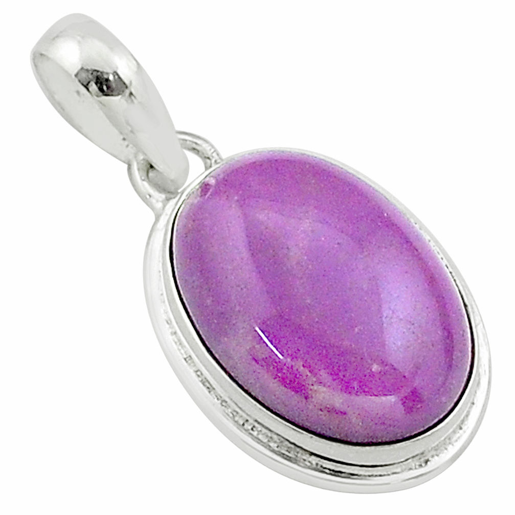 121.00cts 13x18 natural purple phosphosiderite (hope stone) 925 silver pendant