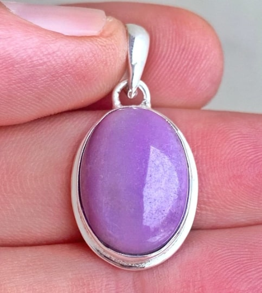 10.00cts natural purple phosphosiderite (hope stone) 925 silver pendant