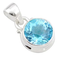 7.00cts natural blue topaz 925 sterling silver pendant jewelry