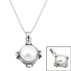 10.00cts natural white pearl 925 sterling silver pendant jewelry