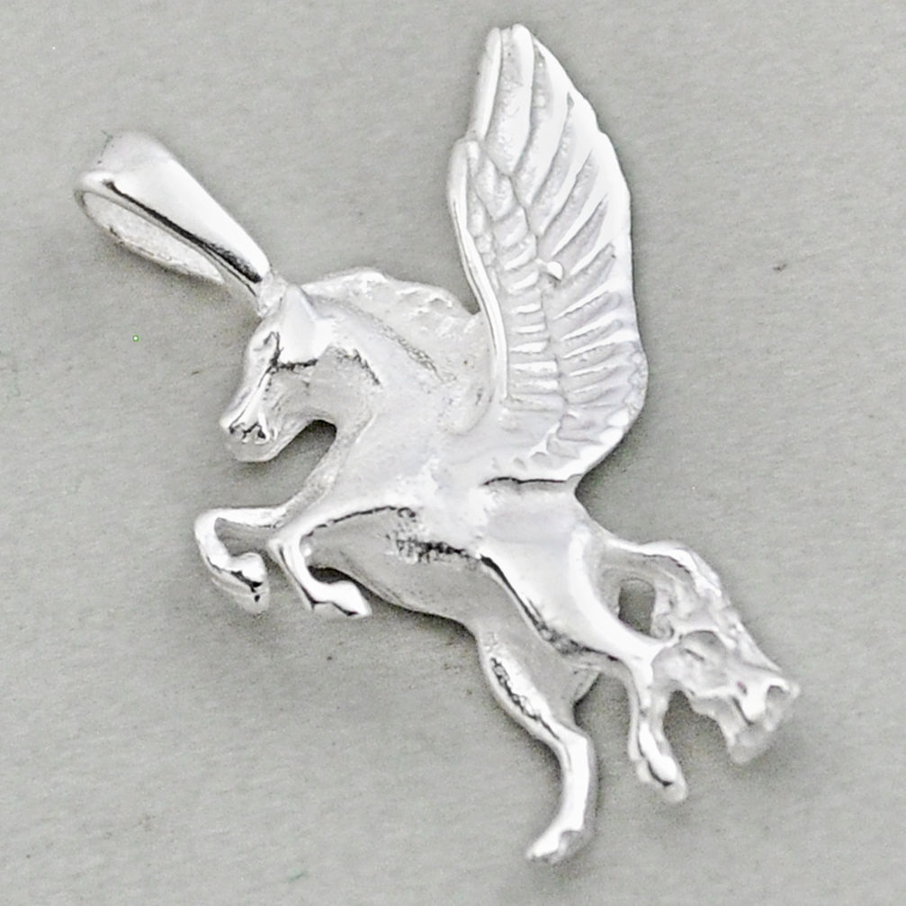 1.70gms indonesian bali style solid 925 sterling silver unicorn pendant jewelry