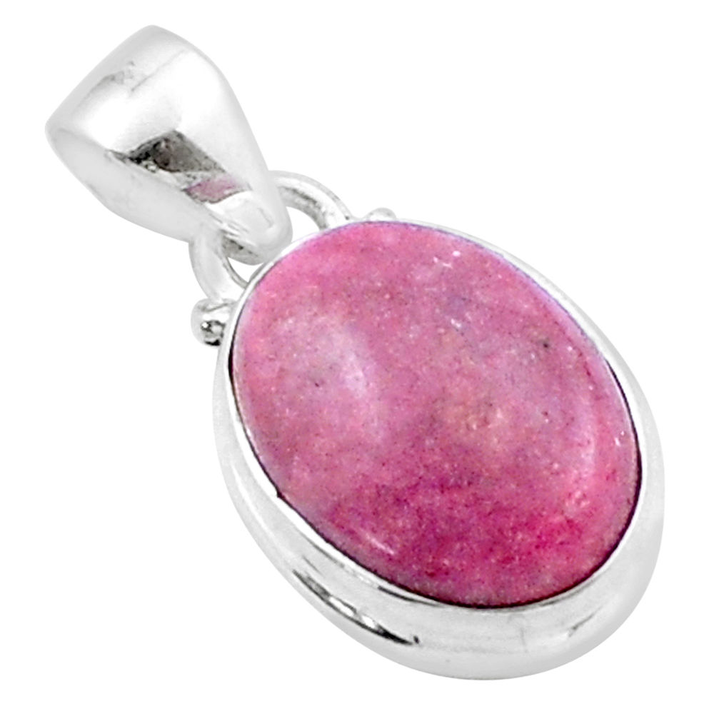 10.00cts natural pink rhodochrosite rough 925 sterling silver pendant jewelry