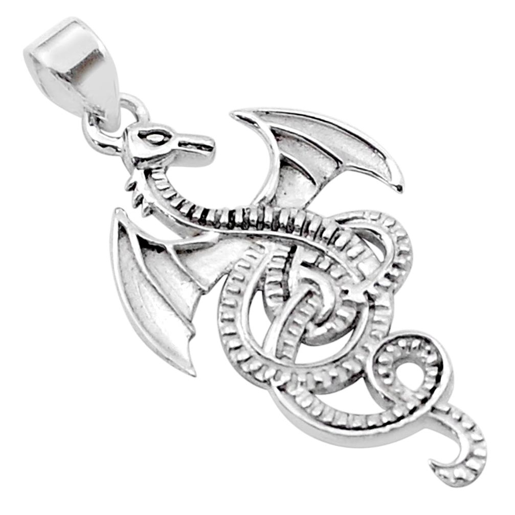 3.20gms indonesian bali style solid 925 sterling silver dragon pendant jewelry