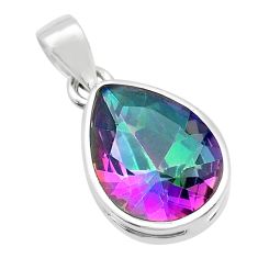 9.00cts multicolor rainbow topaz 925 sterling silver pendant jewelry