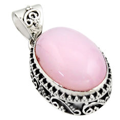13.26cts natural pink opal 925 sterling silver pendant jewelry r17799