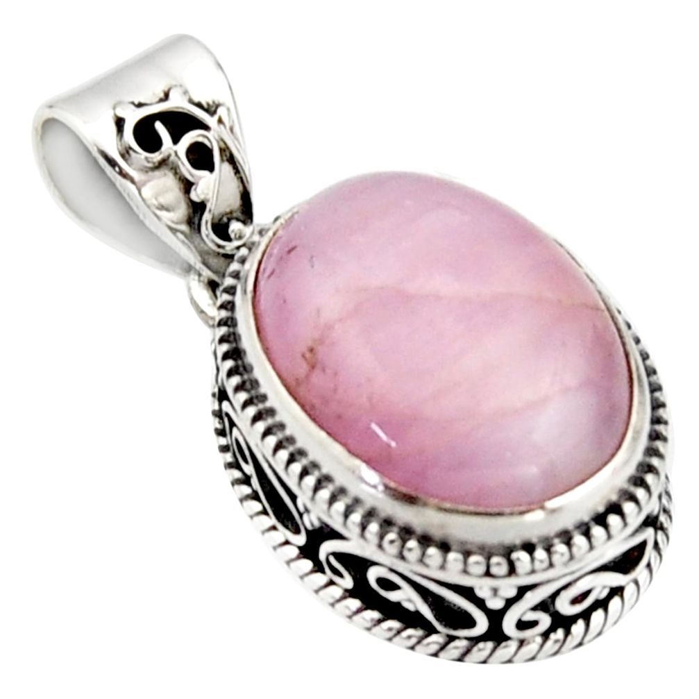 9.72cts natural pink morganite 925 sterling silver pendant jewelry r17825