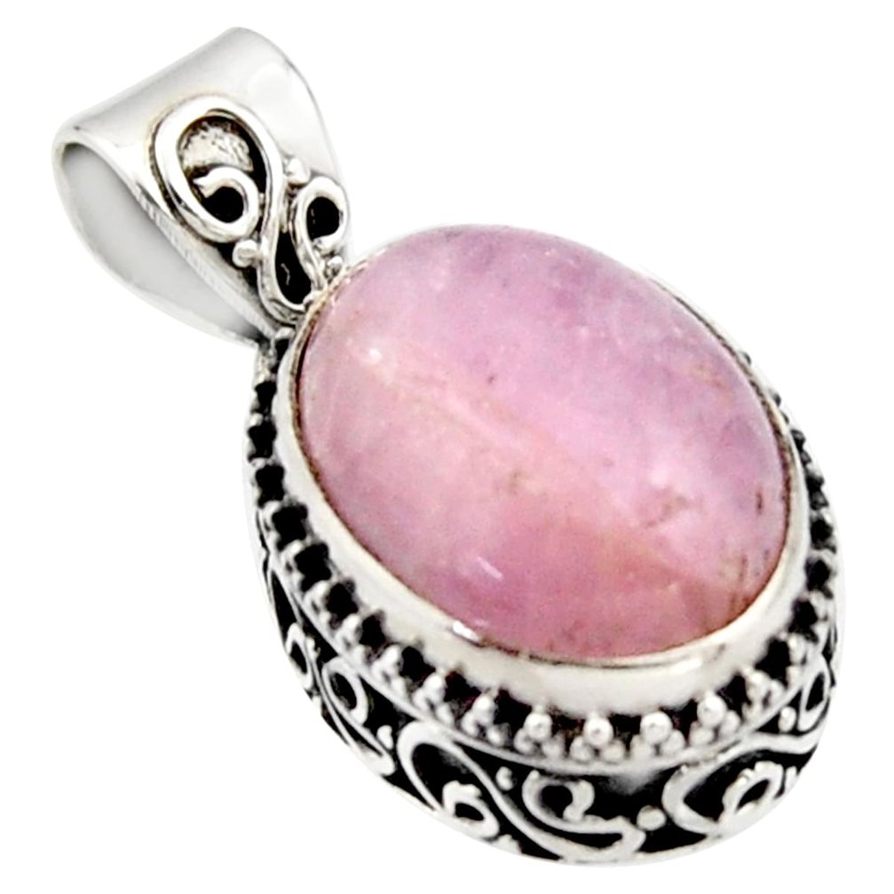 925 sterling silver 10.04cts natural pink morganite pendant jewelry r17827