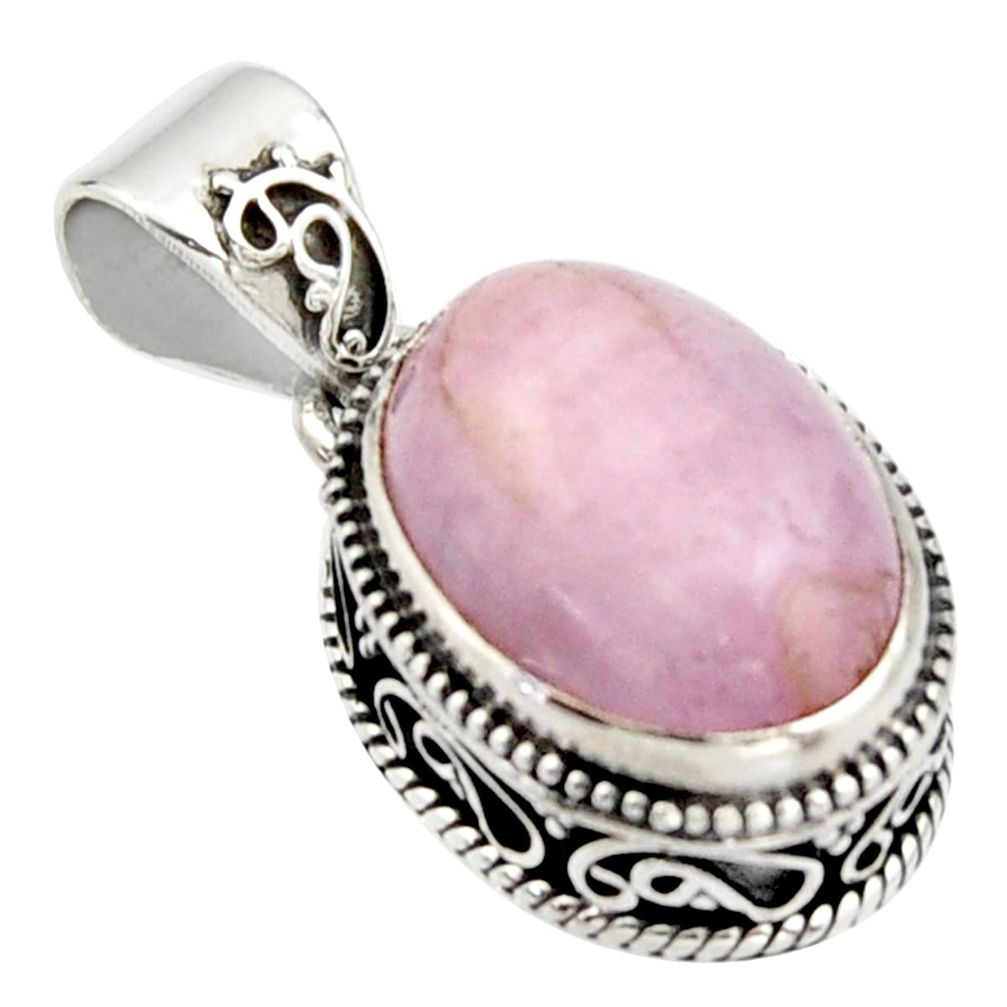 10.89cts natural pink morganite 925 sterling silver pendant jewelry r17828