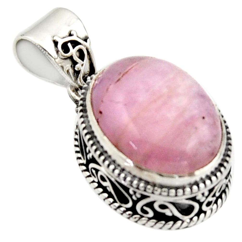 9.70cts natural pink morganite 925 sterling silver pendant jewelry r17835