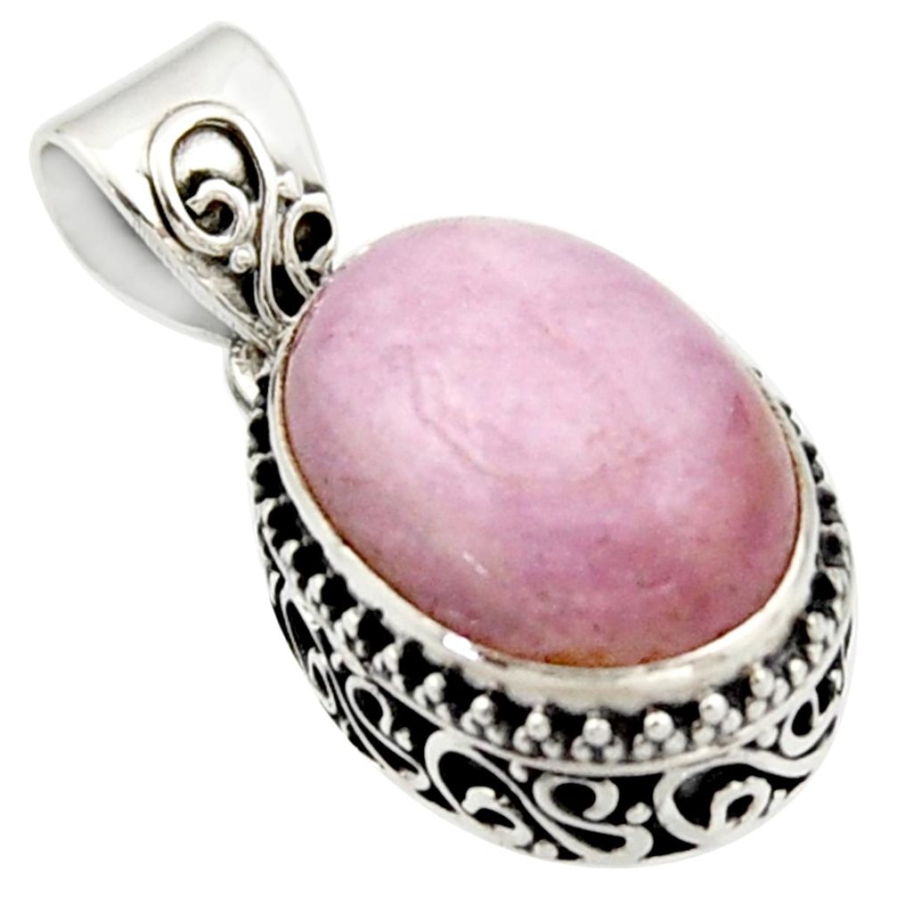 925 sterling silver 9.97cts natural pink morganite oval pendant jewelry r17836