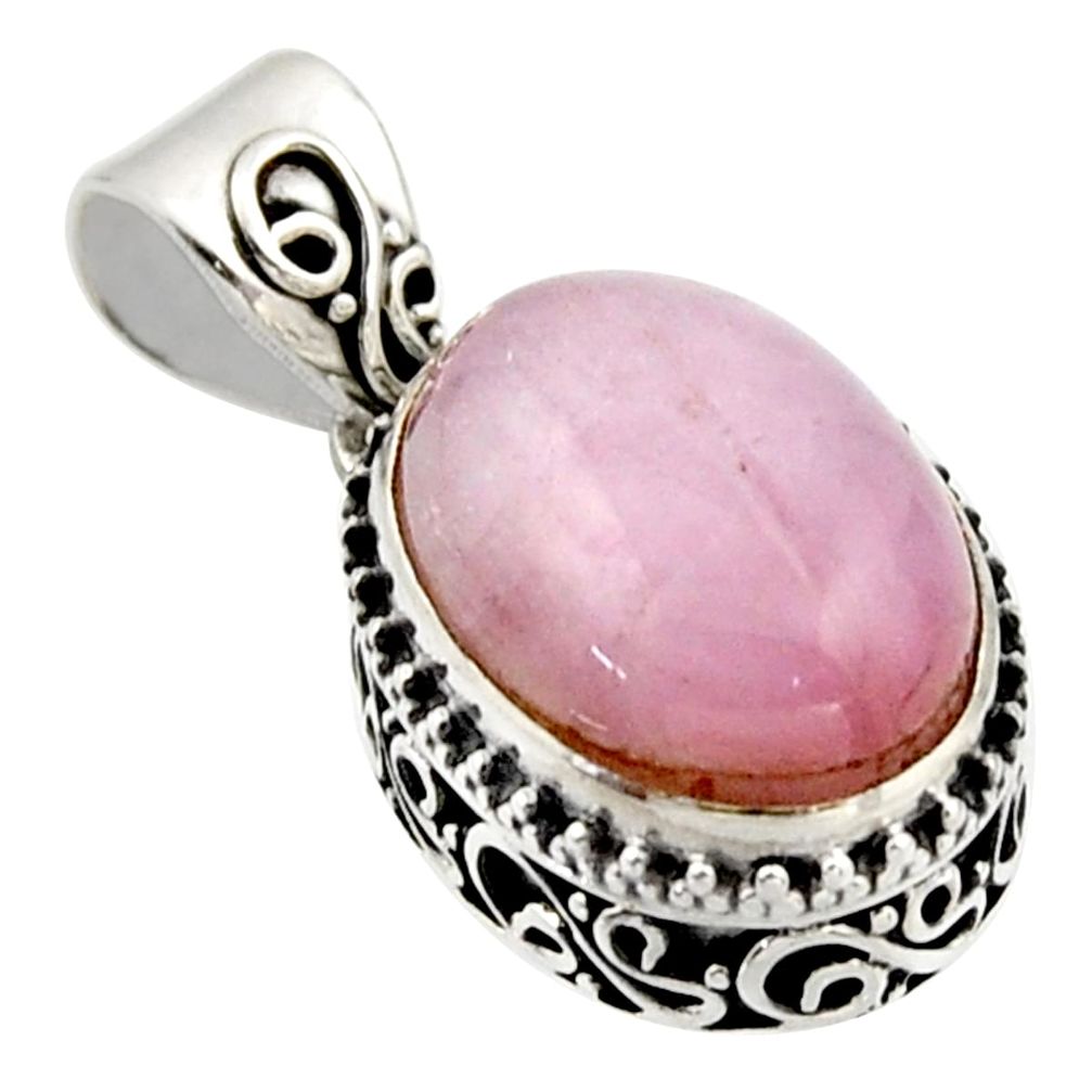 9.72cts natural pink morganite 925 sterling silver pendant jewelry r17837