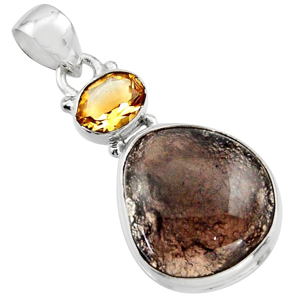 18.70cts natural agni manitite citrine 925 sterling silver pendant r18000