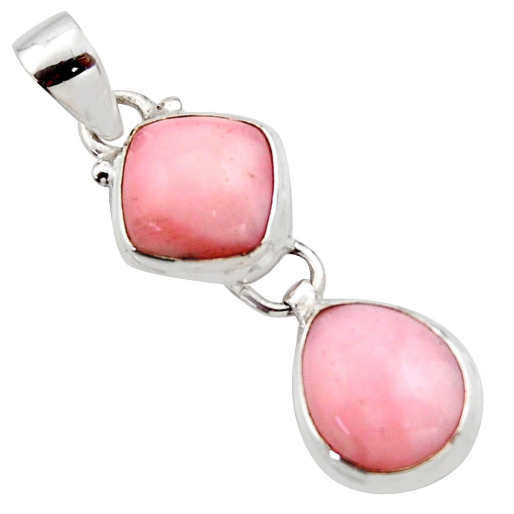 10.37cts natural pink opal cushion 925 sterling silver pendant jewelry r18046