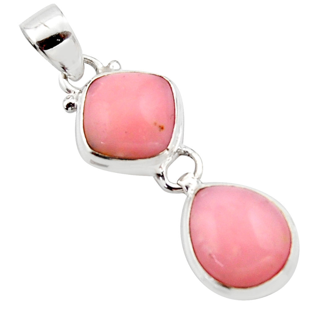 10.02cts natural pink opal cushion 925 sterling silver pendant jewelry r18047