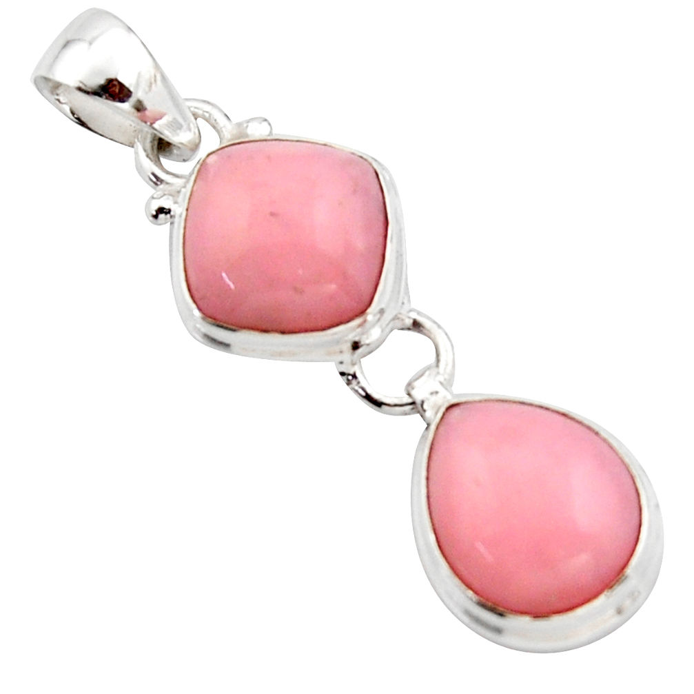 10.31cts natural pink opal cushion 925 sterling silver pendant jewelry r18056