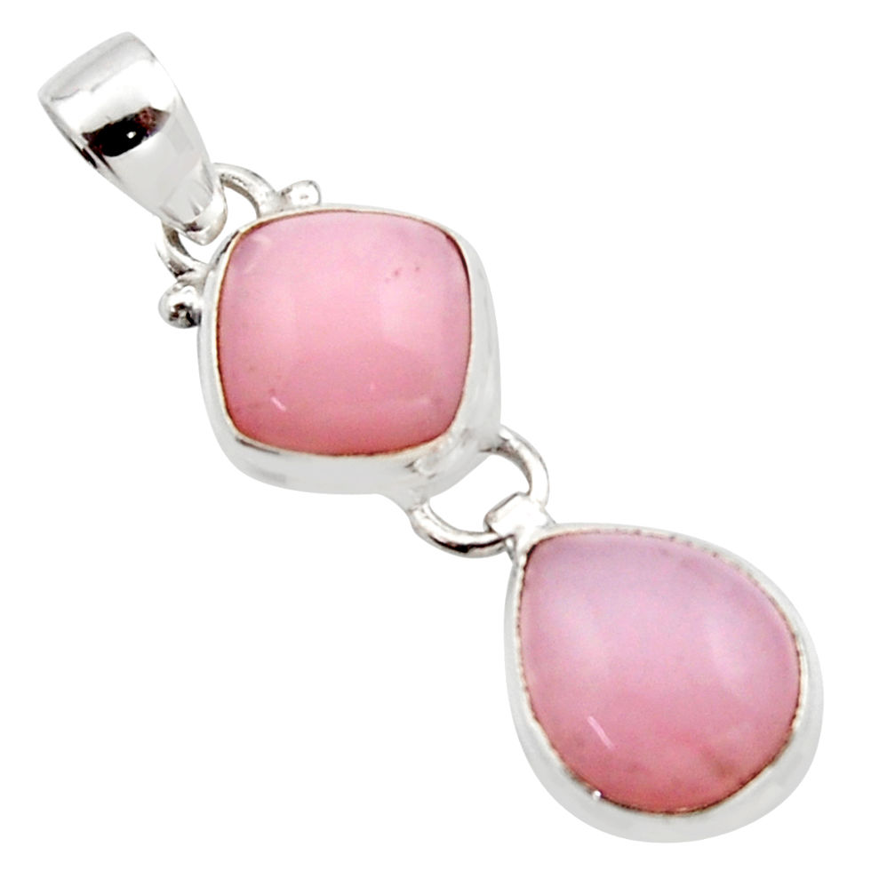 925 sterling silver 10.39cts natural pink opal cushion pendant jewelry r18057