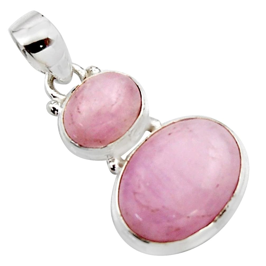 13.28cts natural pink kunzite 925 sterling silver pendant jewelry r18061