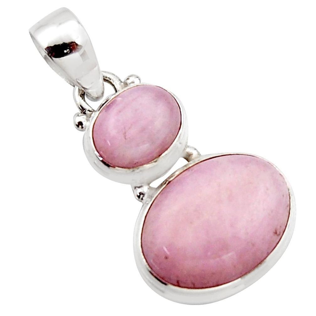 13.69cts natural pink kunzite 925 sterling silver pendant jewelry r18062
