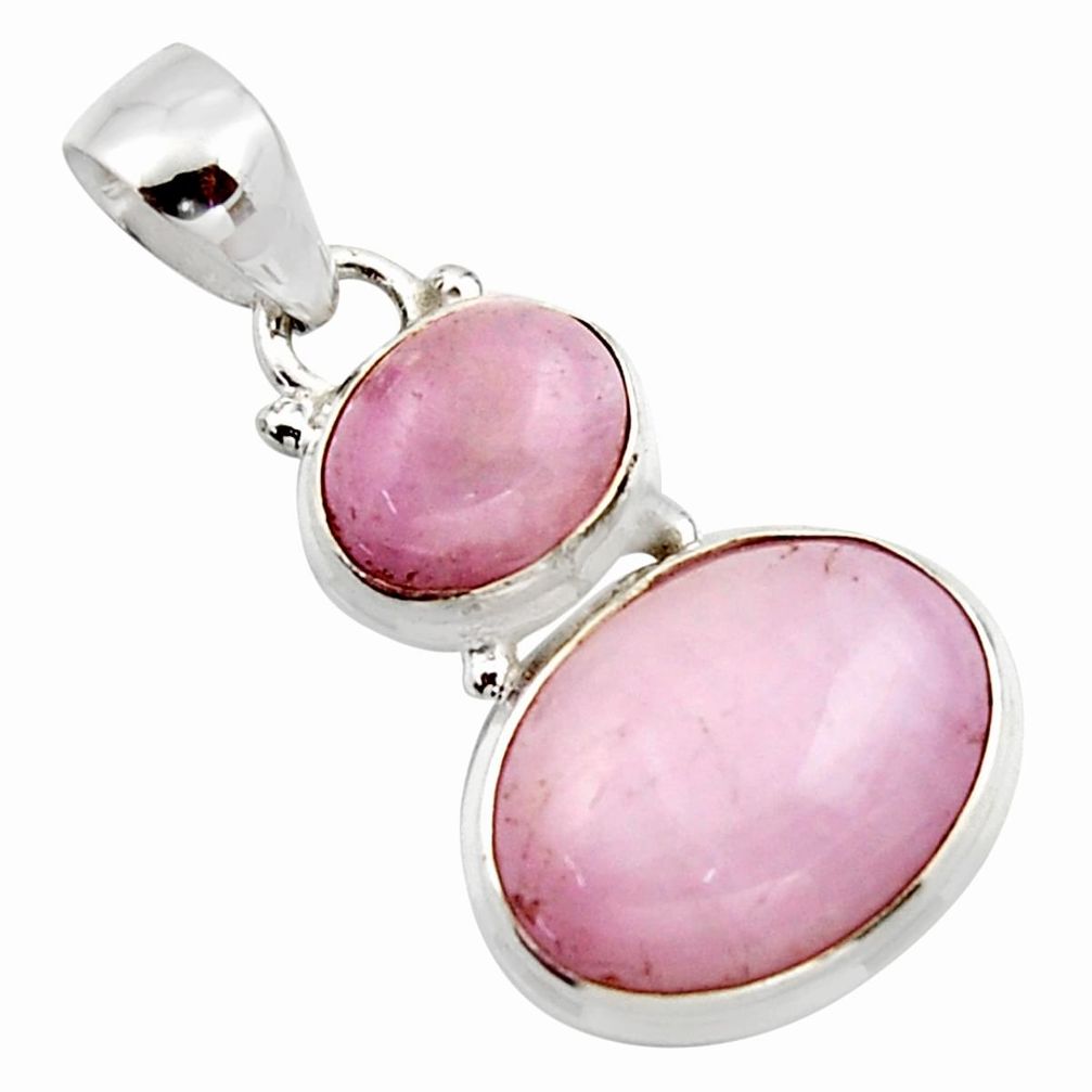 13.18cts natural pink kunzite 925 sterling silver pendant jewelry r18066