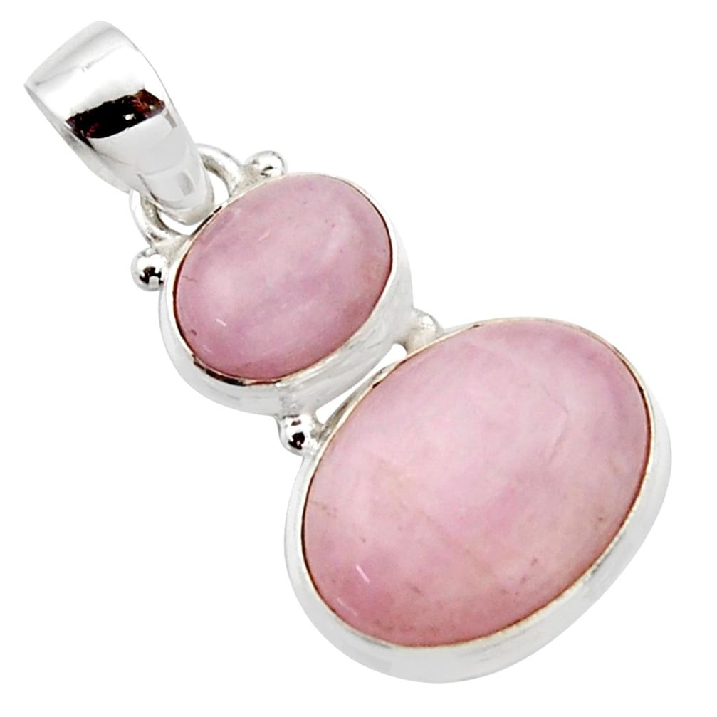 13.63cts natural pink kunzite 925 sterling silver pendant jewelry r18069