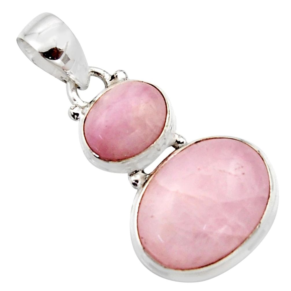 13.02cts natural pink kunzite 925 sterling silver pendant jewelry r18071