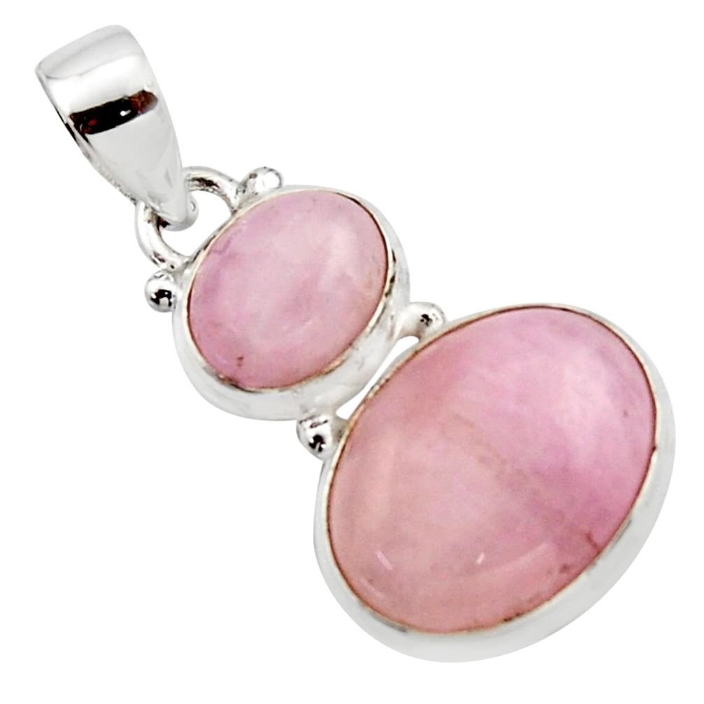 13.67cts natural pink kunzite 925 sterling silver pendant jewelry r18073