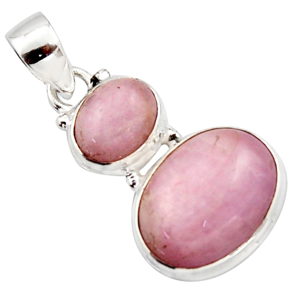 14.08cts natural pink kunzite 925 sterling silver pendant jewelry r18080