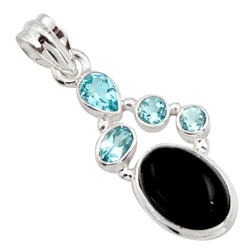 10.21cts natural rainbow obsidian eye topaz 925 sterling silver pendant r18313