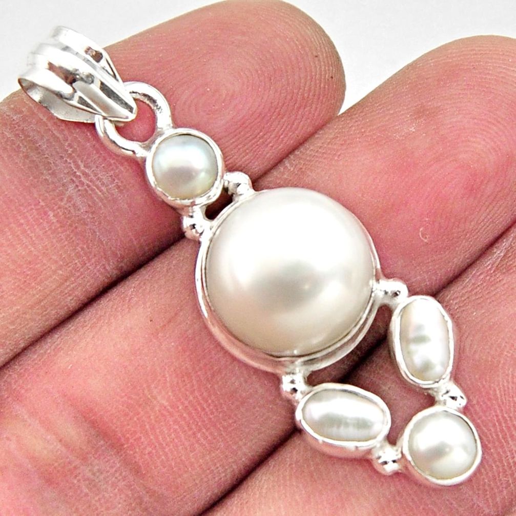 13.36cts natural white pearl 925 sterling silver pendant jewelry r18367
