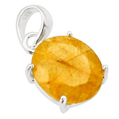 7.55cts natural faceted golden rutile 925 sterling silver pendant jewelry r18865
