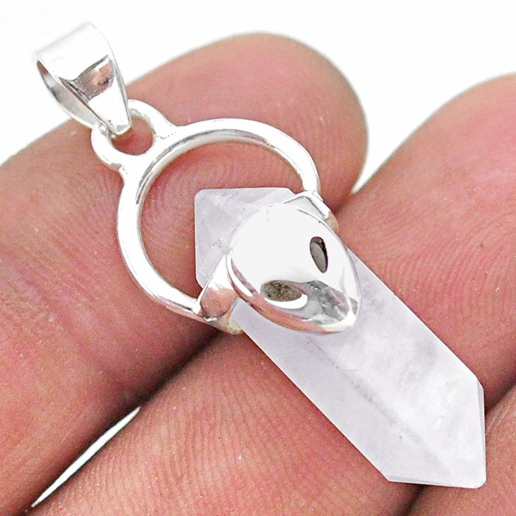 12.15cts aline face double pointer natural moonstone 925 silver pendant t44360