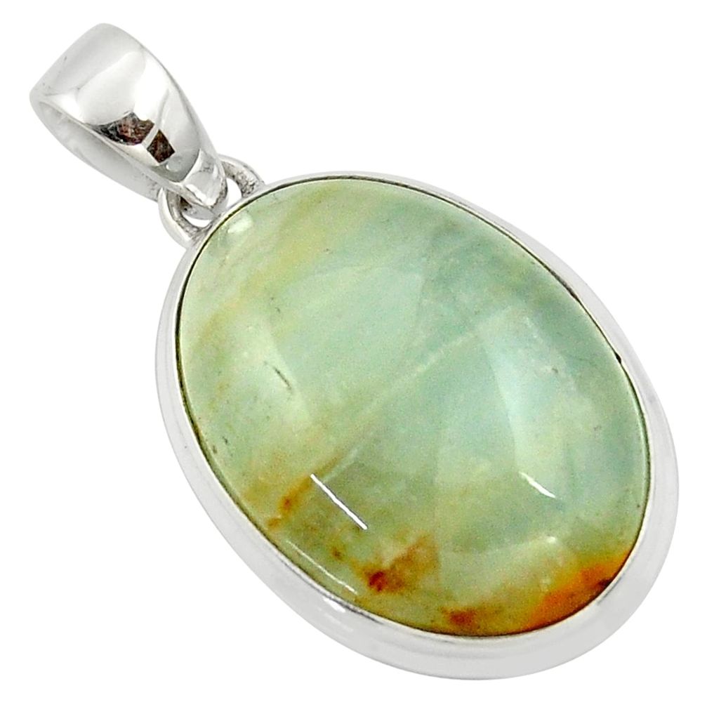 19.72cts aquatine lemurian calcite 925 sterling silver pendant jewelry r39968