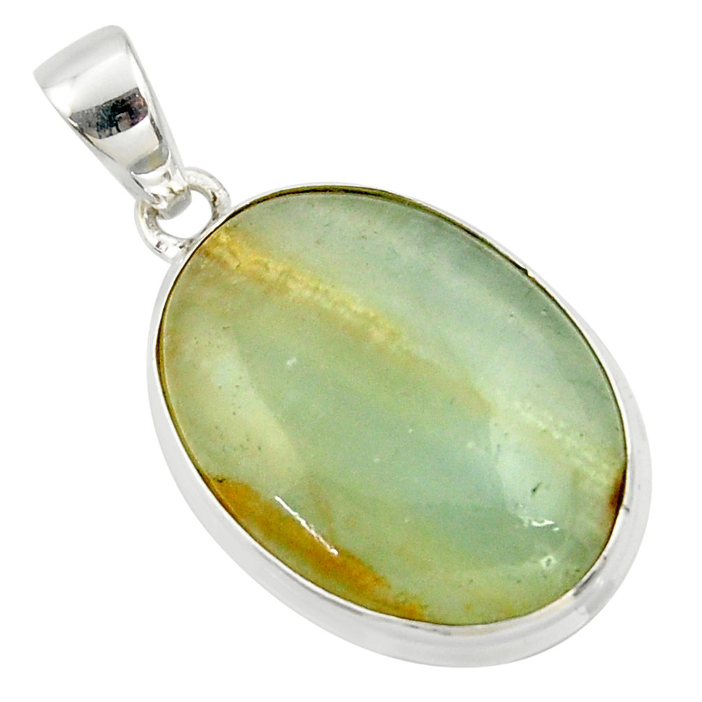 19.07cts aquatine lemurian calcite 925 sterling silver pendant jewelry r39970