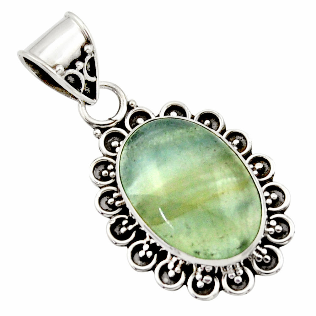 13.15cts aquatine lemurian calcite 925 sterling silver pendant jewelry r40202