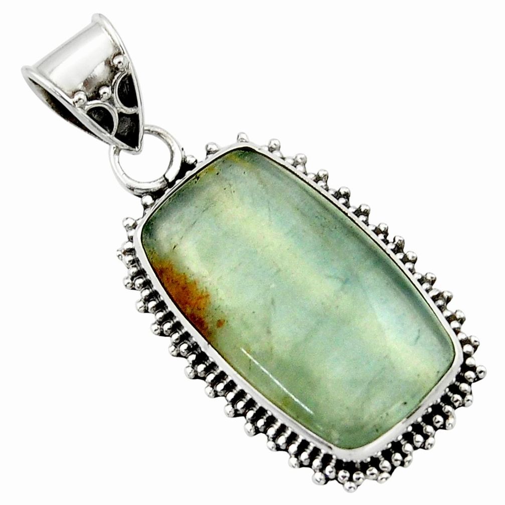 15.02cts aquatine lemurian calcite 925 sterling silver pendant jewelry r40217