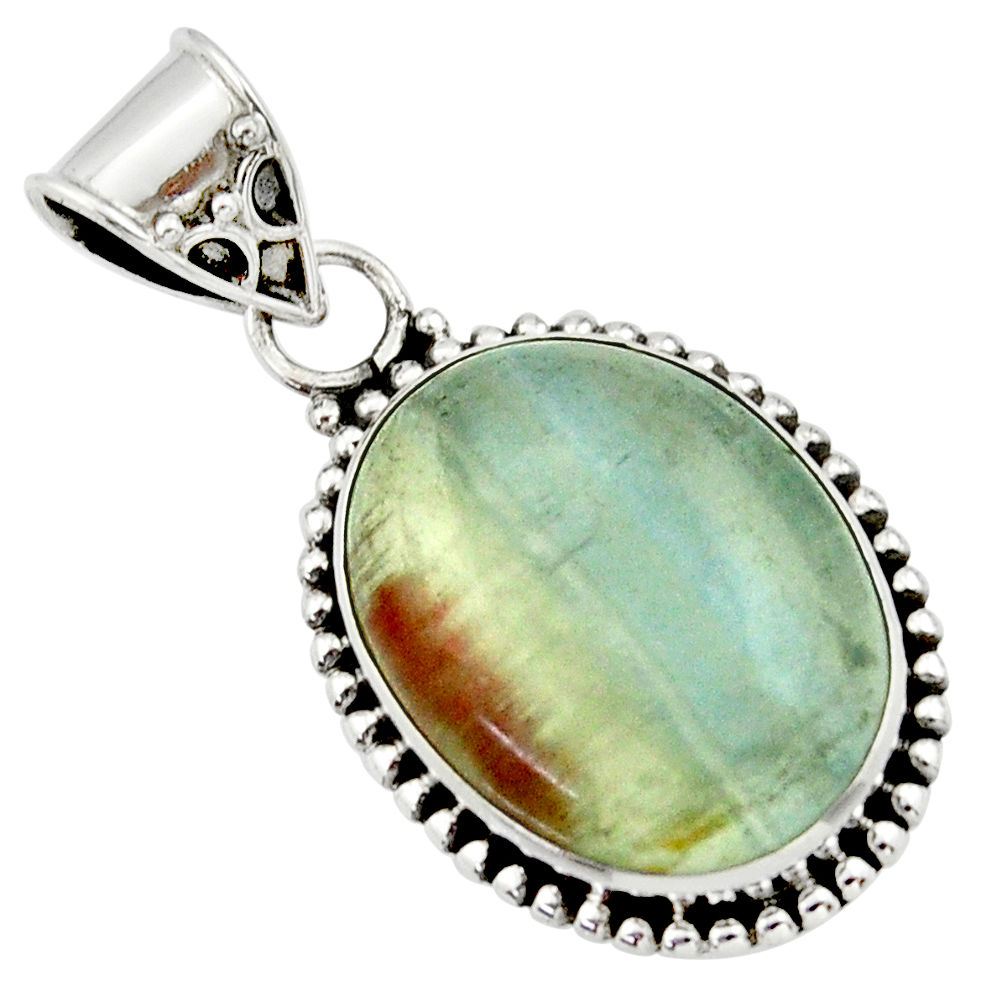 15.02cts aquatine lemurian calcite 925 sterling silver pendant jewelry r40236