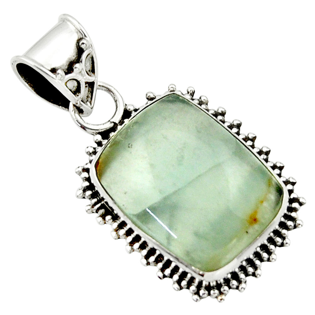 11.69cts aquatine lemurian calcite 925 sterling silver pendant jewelry r40238