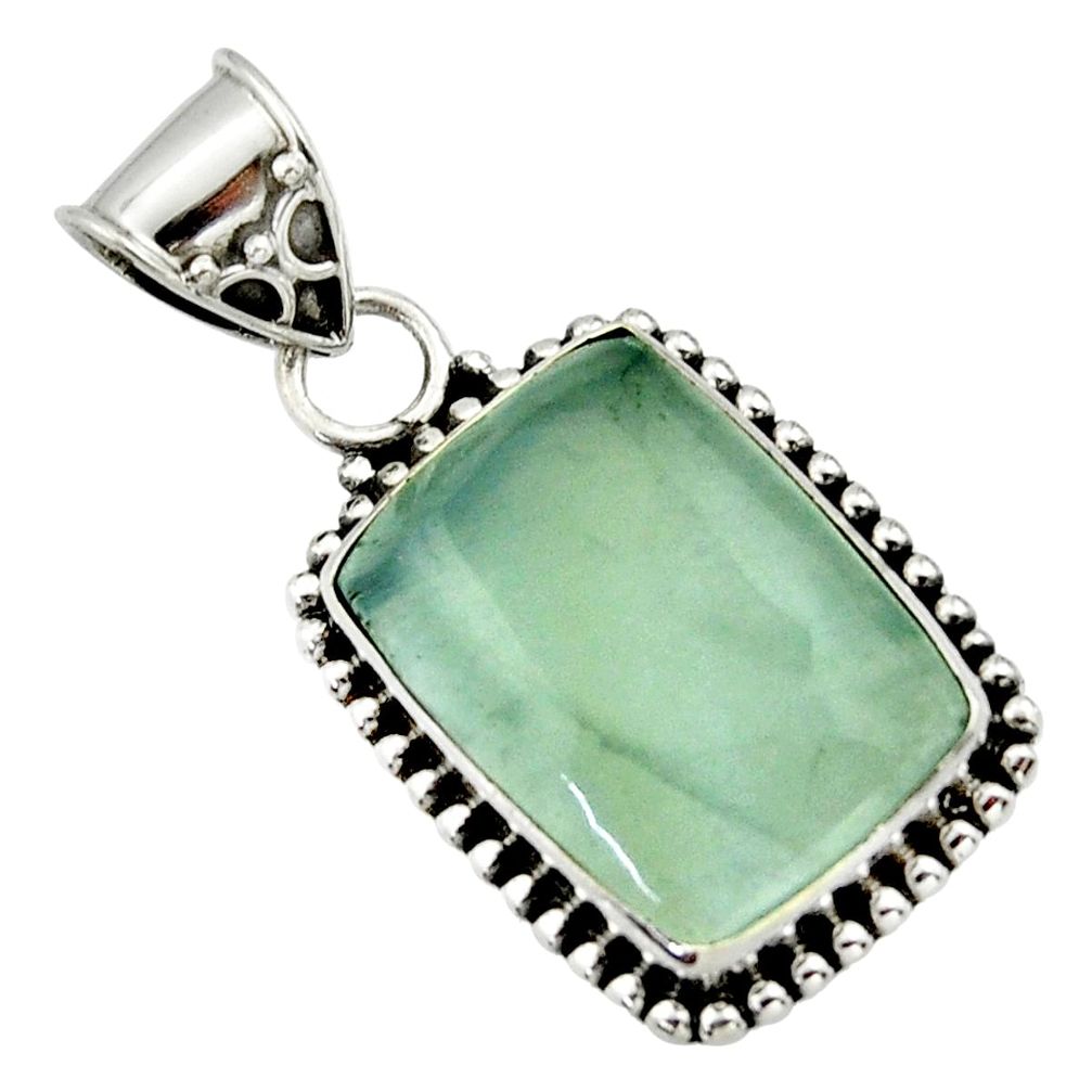14.72cts aquatine lemurian calcite 925 sterling silver pendant jewelry r40239