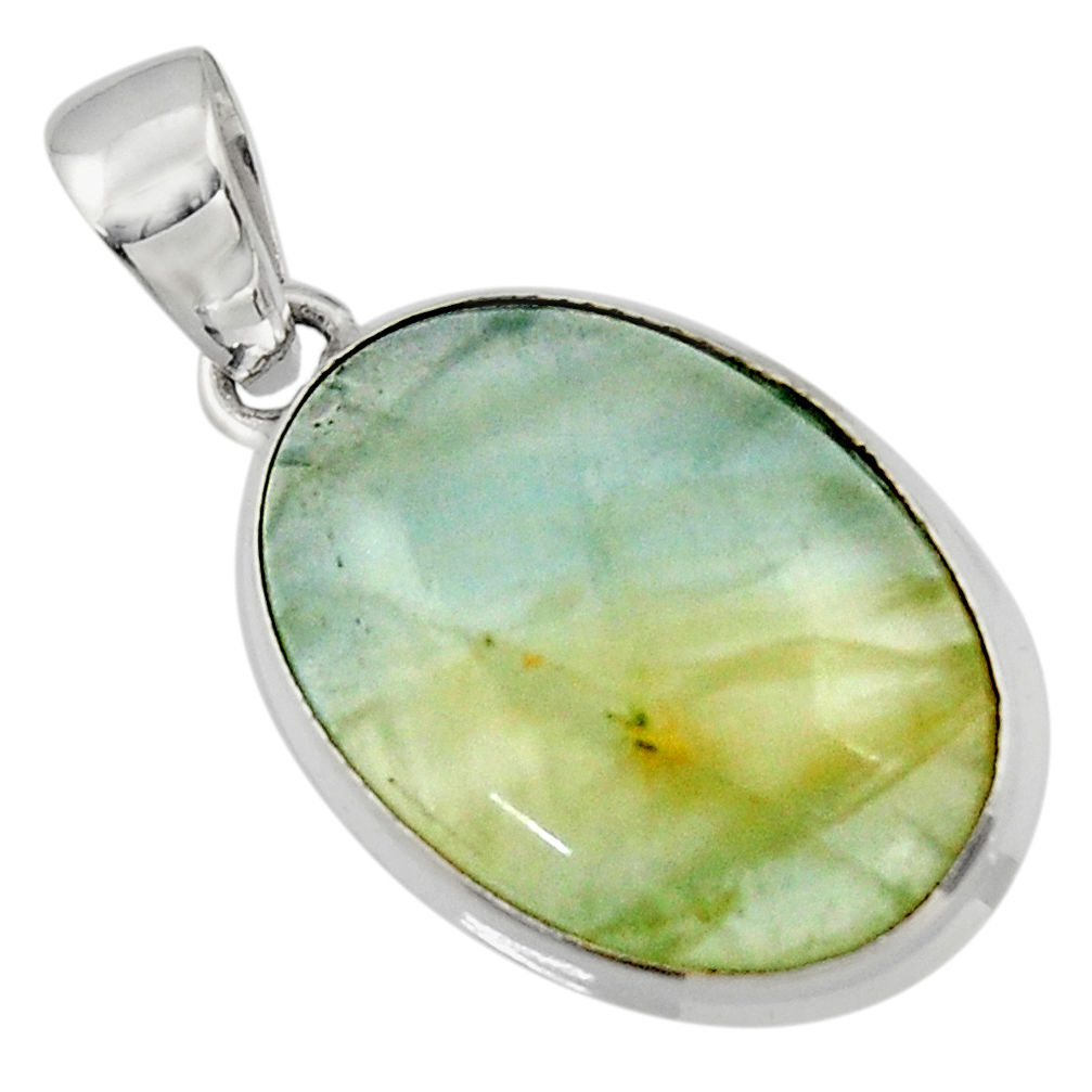 14.30cts aquatine lemurian calcite 925 sterling silver pendant jewelry r43213