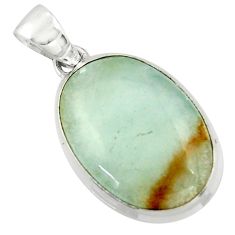 15.12cts aquatine lemurian calcite 925 sterling silver pendant jewelry r43215