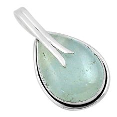 18.15cts aquatine lemurian calcite 925 sterling silver pendant jewelry u22013