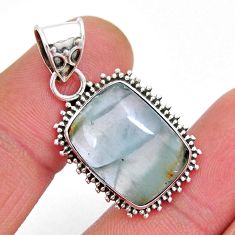 10.63cts aquatine lemurian calcite 925 sterling silver pendant jewelry y6330