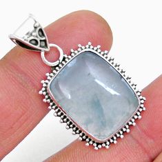 13.87cts aquatine lemurian calcite 925 sterling silver pendant jewelry y6331