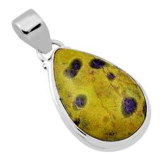 14.59cts atlantisite (tasmanite) stichtite-serpentine 925 silver pendant n31202