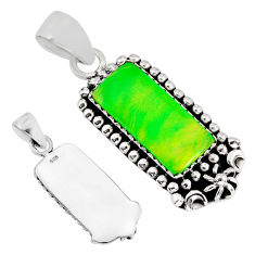 3.05cts back closed fine volcano aurora opal 925 sterling silver pendant y74356