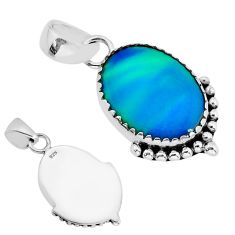 4.06cts back closed fine volcano aurora opal 925 sterling silver pendant y75849