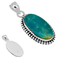 10.68cts back closed green arizona mohave turquoise 925 silver pendant n38799