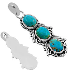 8.70cts back closed green arizona mohave turquoise 925 silver pendant n52488